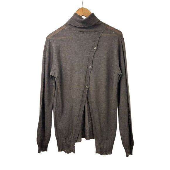 VTG Crossley Women's XL Baby Alpaca & Wool Blend Button Front Turtleneck Sweater - Picture 6 of 8